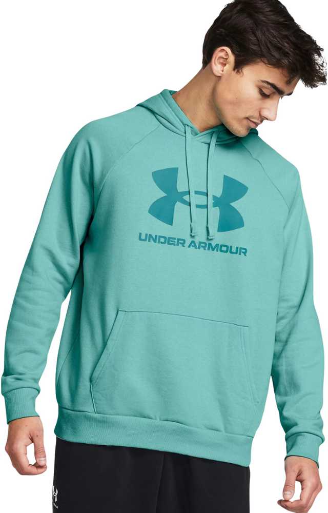Vyriškas džemperis su gobtuvu Under Armour Rival Fleece Logo, mėtų spalvos