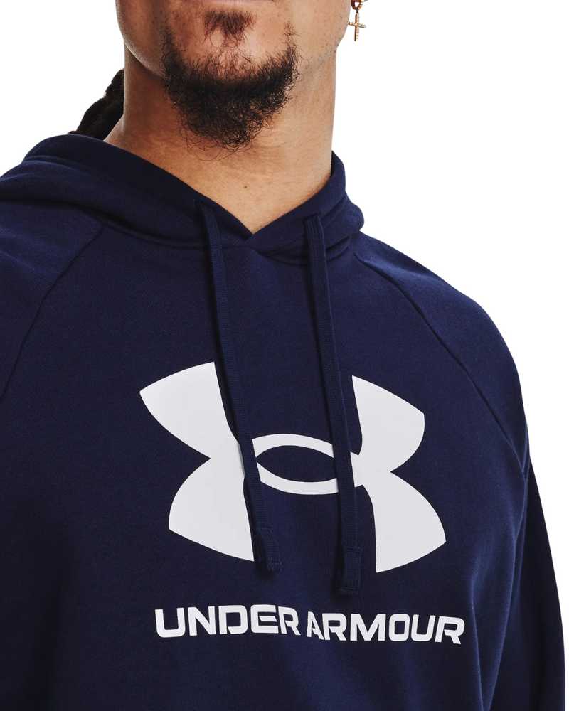 UAR Under Armour Rival Fleece Logo HD vyriškas džemperis tamsiai mėlynas mėlynas 1379758 410 L