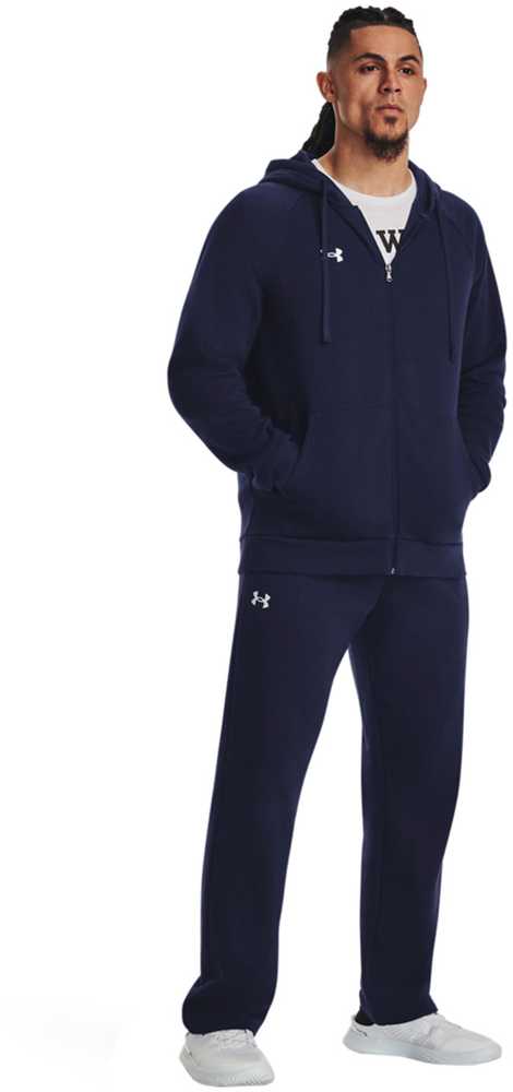 UAR Under Armour vyriški „Rival Fleece“ džemperiai su gobtuvu, mėlyni, Mėlyna 1379767 410