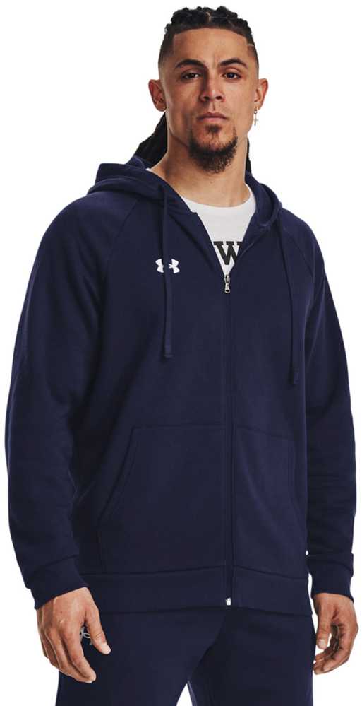 UAR Under Armour vyriški „Rival Fleece“ džemperiai su gobtuvu, mėlyni, Mėlyna 1379767 410