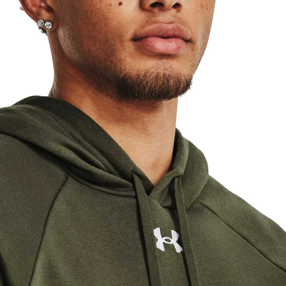 Vyriškas džemperis su gobtuvu Under Armour Rival Fleece, alyvuogių spalvos