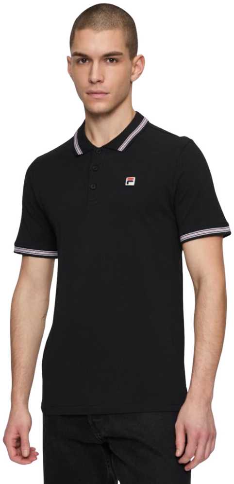 Fila Holdings Vyriški marškinėliai polo Fila Lubbeek juoda FAM0898 80010 (S)