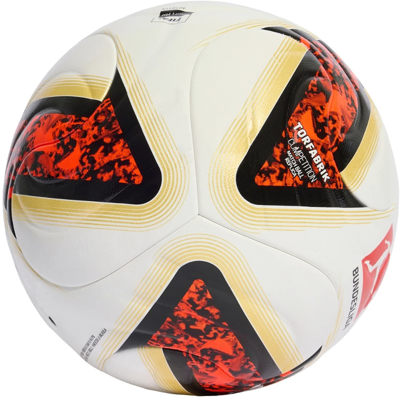 Futbolo kamuolys adidas Bundesliga 26/27 Torfabrik Competition baltas-oranžinis-auksinis KG6045