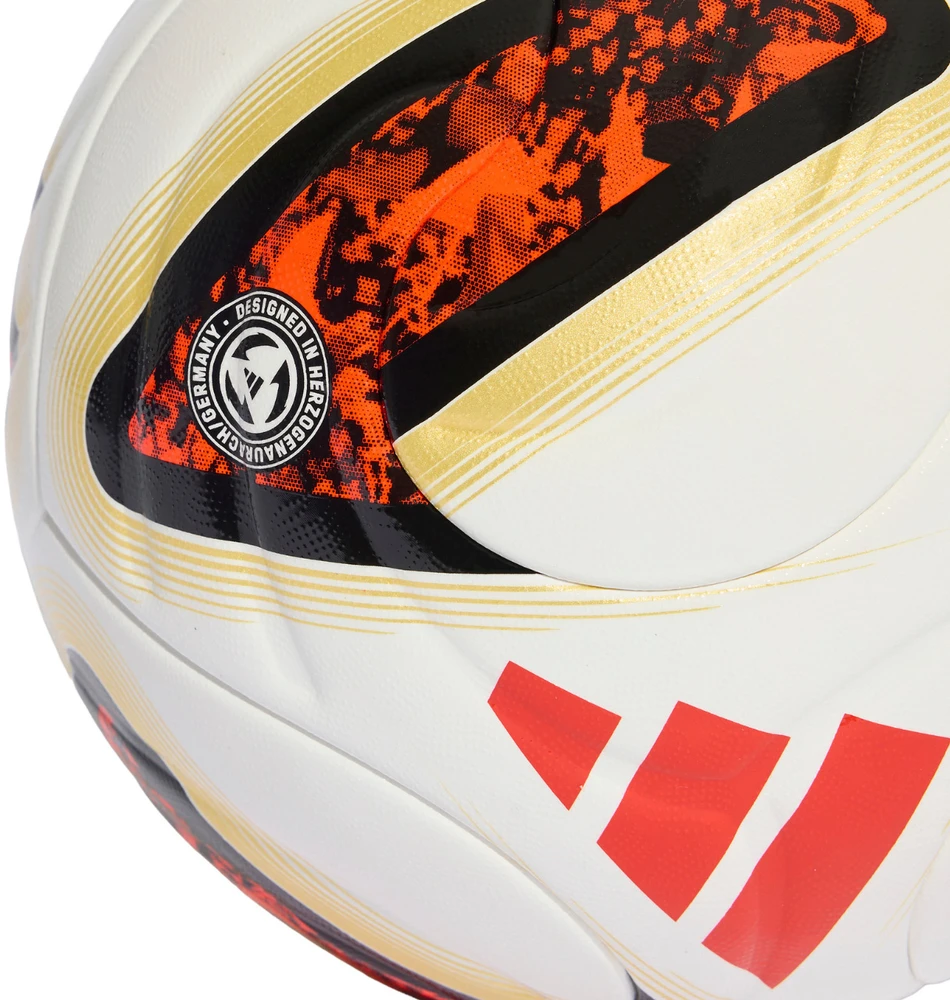 Futbolo kamuolys adidas Bundesliga 26/27 Torfabrik Competition baltas-oranžinis-auksinis KG6045