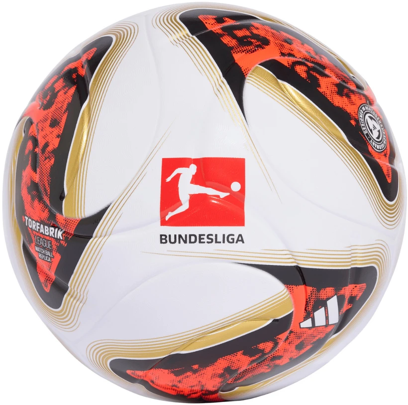 Futbolo kamuolys adidas Bundesliga 26/27 Torfabrik League Box balta ir-oranžinė-auksinė HY5057 (4)