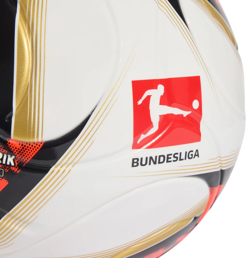 Futbolo kamuolys adidas Bundesliga 26/27 Torfabrik League J290 balta ir-oranžinė-auksinė HY5059 (5)