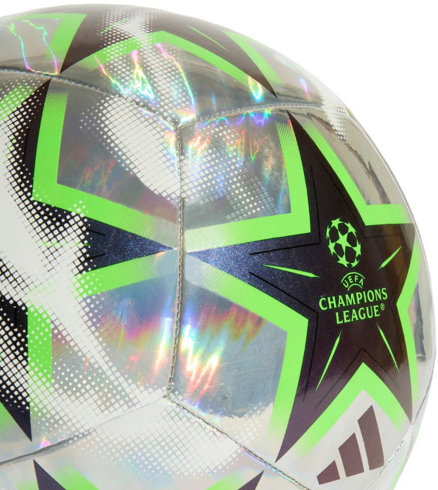 Futbolo kamuolys adidas UCL Training 26/27 League Stage Foil sidabrinė ir-juoda-žalia KE9774 (4)