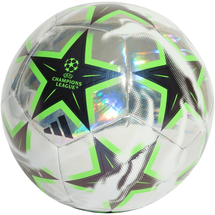 Futbolo kamuolys adidas UCL Training 26/27 League Stage Foil sidabrinė ir-juoda-žalia KE9774 (4)