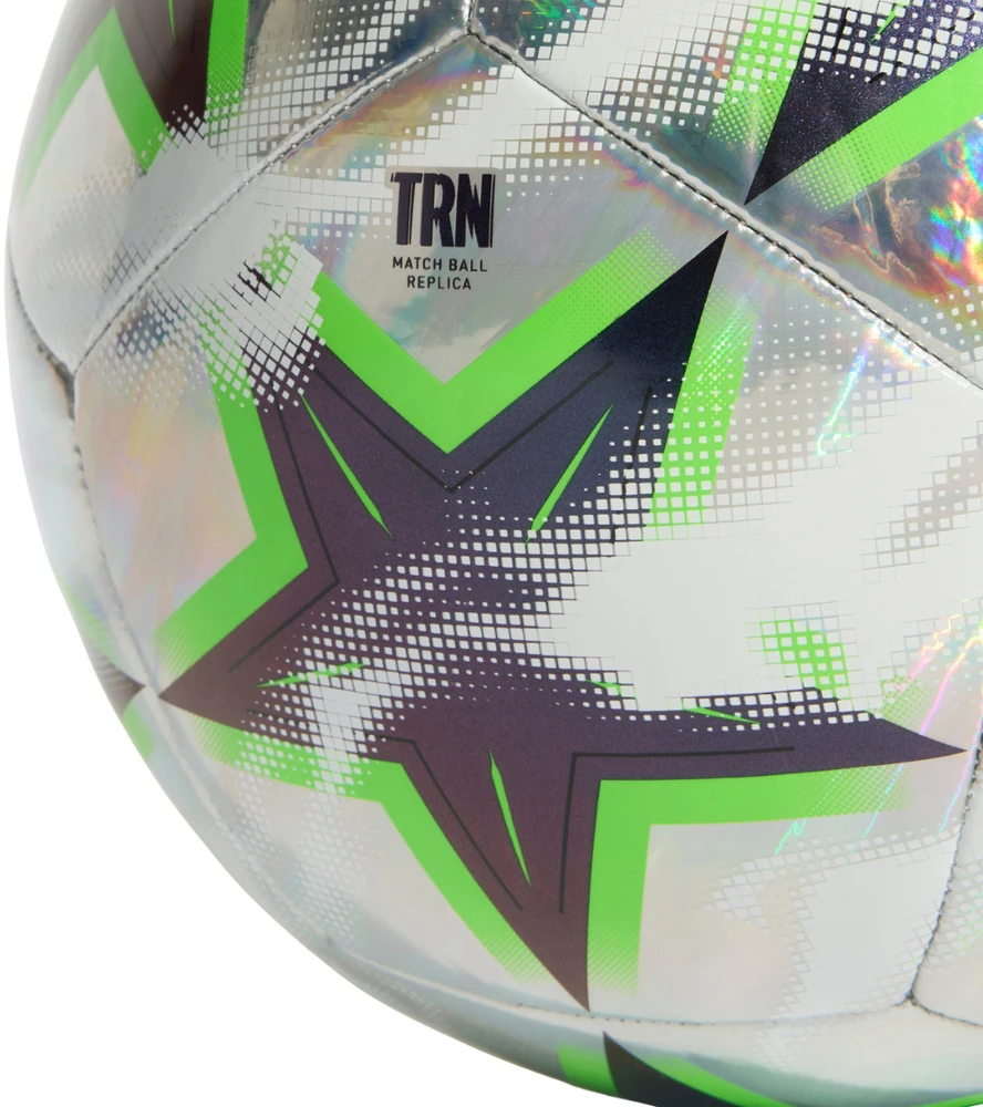 Futbolo kamuolys adidas UCL Training 26/27 League Stage Foil sidabrinė ir-juoda-žalia KE9774 (4)