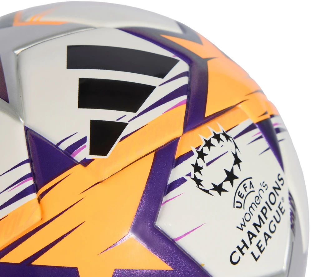 Futbolo kamuolys adidas UCL Womens Mini 26/27 League Stage balta ir-oranžinė-violetinė KE5143 (1)
