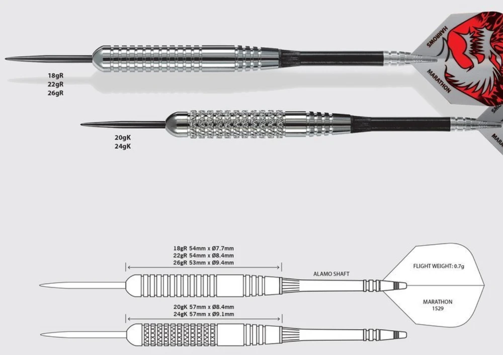 Harrows rzutki Steeltip Sidabrinis Arrows 26 g