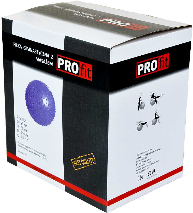 Kamuolys gimnastyczna su masażem Profit 85 cm violetinė DK2104