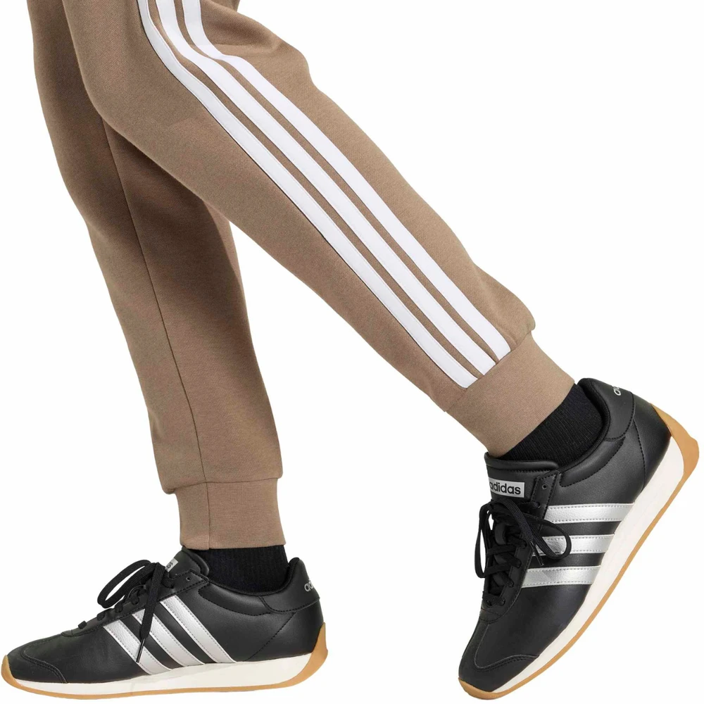 Kelnės moterims adidas Essentials 3-Stripes Fleece Slim smėlio sp. KF8317 (L)