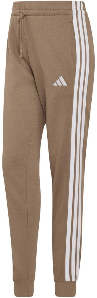 Kelnės moterims adidas Essentials 3-Stripes Fleece Slim smėlio sp. KF8317 (L)