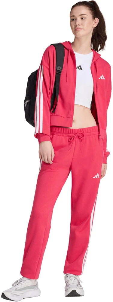 Kelnės moterims adidas Essentials 3-Stripes French Terry Cuffed rožinė KF8339 (XL)