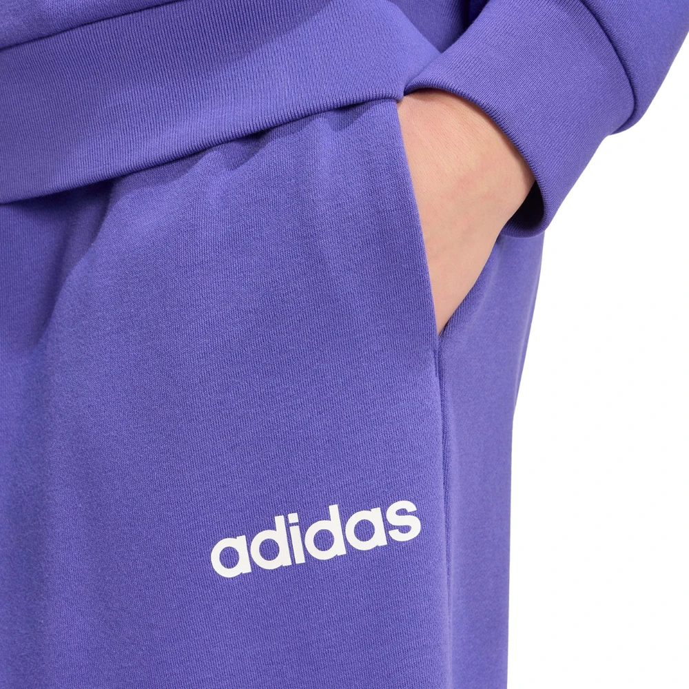 Kelnės moterims adidas Essentials Linear French Terry Cuffed violetinė KF8363 (L)