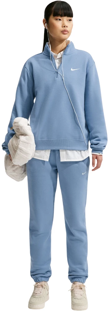 Kelnės moterims Nike Studio Fleece jasnoniebieskie IM8076 486 (L)