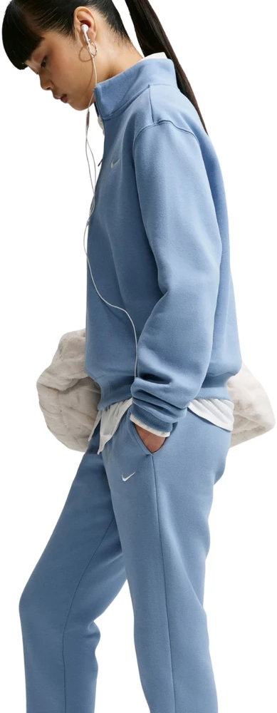 Kelnės moterims Nike Studio Fleece jasnoniebieskie IM8076 486 (L)