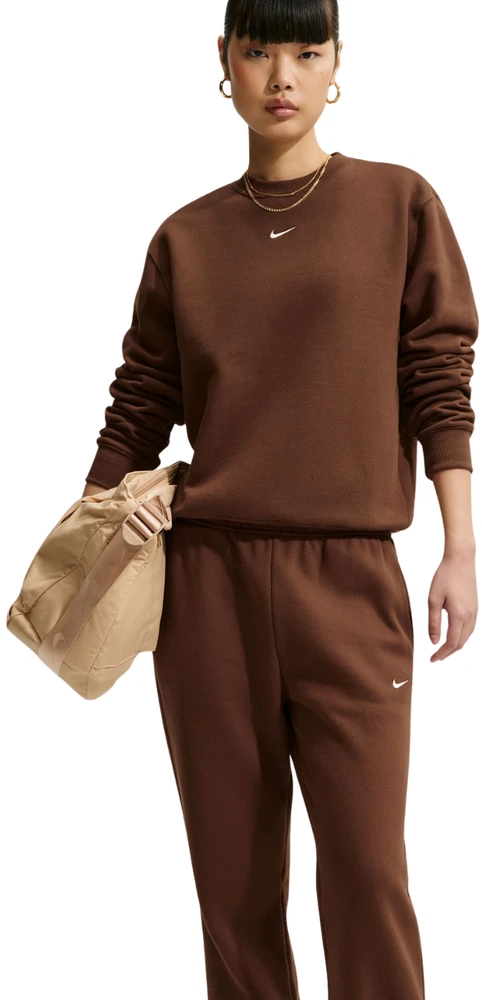 Kelnės moterims Nike Studio Fleece Medium Weigh ruda IM8078 259 (S)