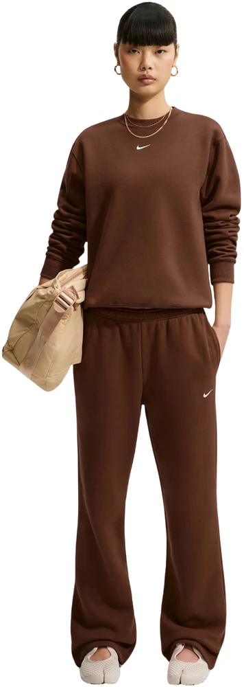 Kelnės moterims Nike Studio Fleece Medium Weigh ruda IM8078 259 (S)