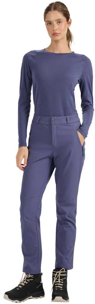 Moteriškos žygio kelnės iš softshell audinio 4F, džinso spalvos