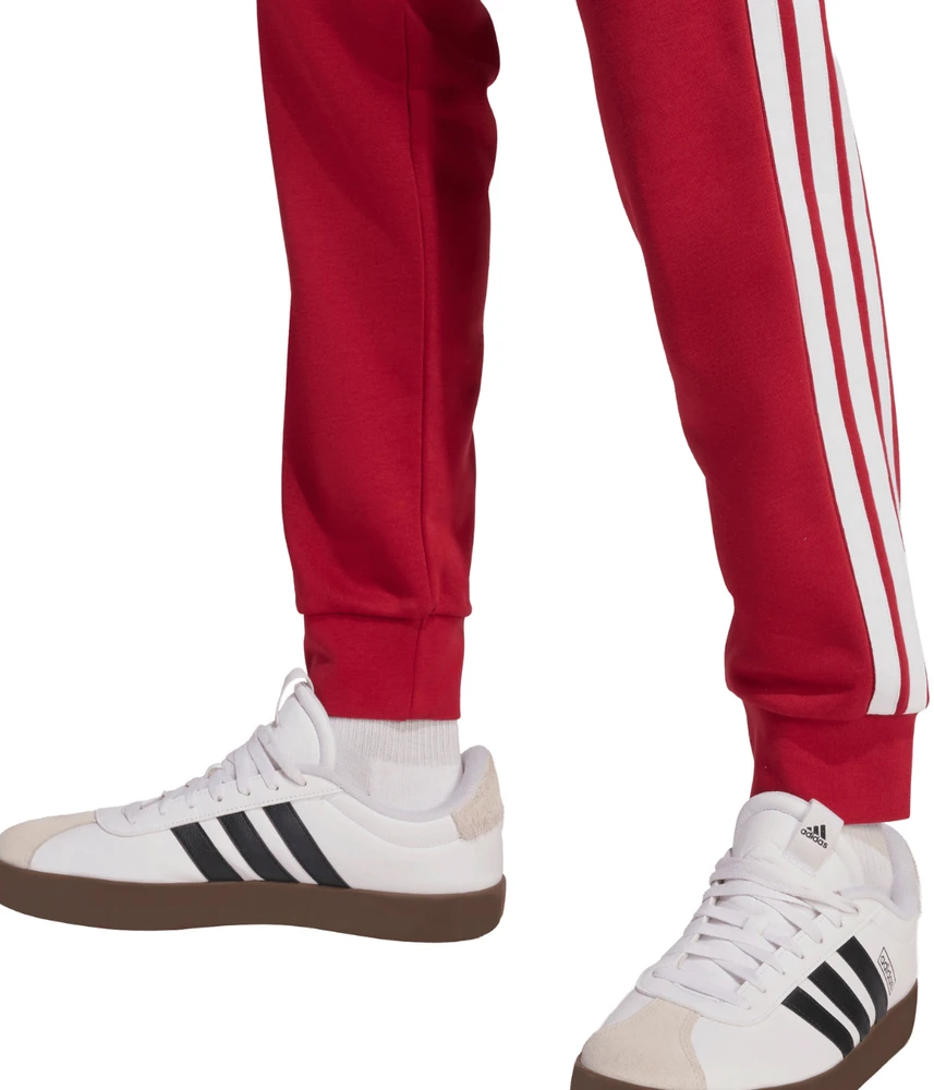 Kelnės vyrams adidas Essential 3-Stripes French Terry bordo spalvos KR2702 (XL)