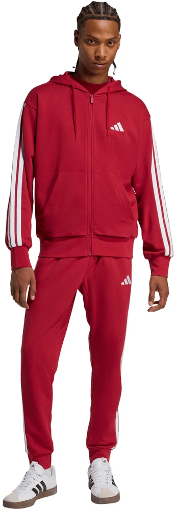 Kelnės vyrams adidas Essential 3-Stripes French Terry bordo spalvos KR2702 (XL)