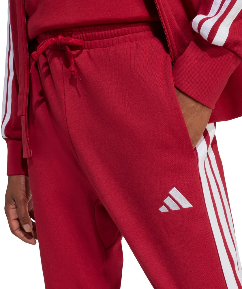 Kelnės vyrams adidas Essential 3-Stripes French Terry bordo spalvos KR2702 (XL)