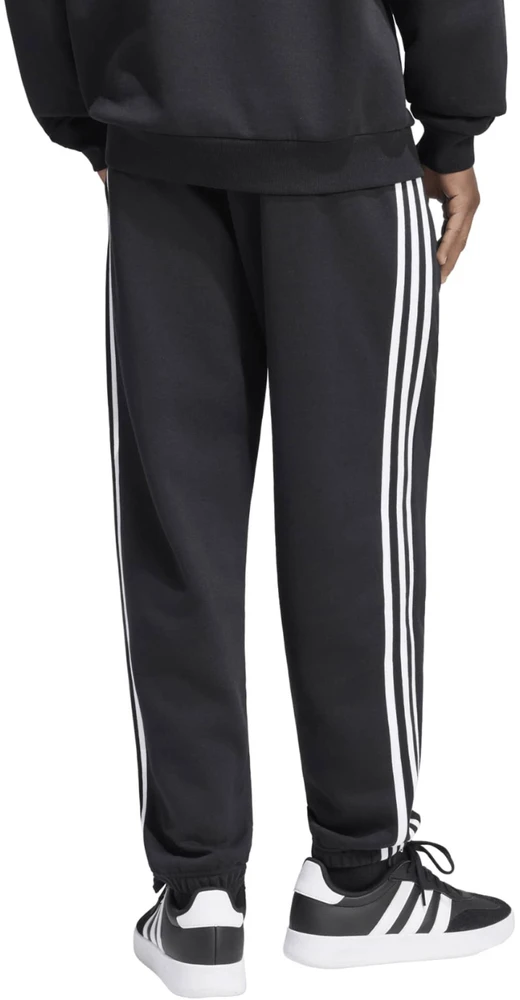 Kelnės vyrams adidas Essentials 3-Stripes Fleece Tapered Cuffed juoda KY6526 (XL)