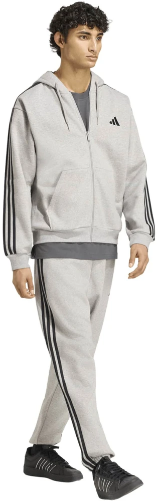 Kelnės vyrams adidas Essentials 3-Stripes Fleece Tapered Cuffed pilka KY4127 (L)