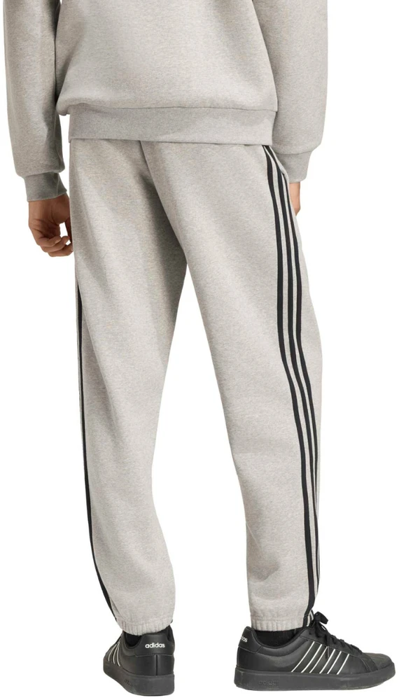 Kelnės vyrams adidas Essentials 3-Stripes Fleece Tapered Cuffed pilka KY4127 (L)