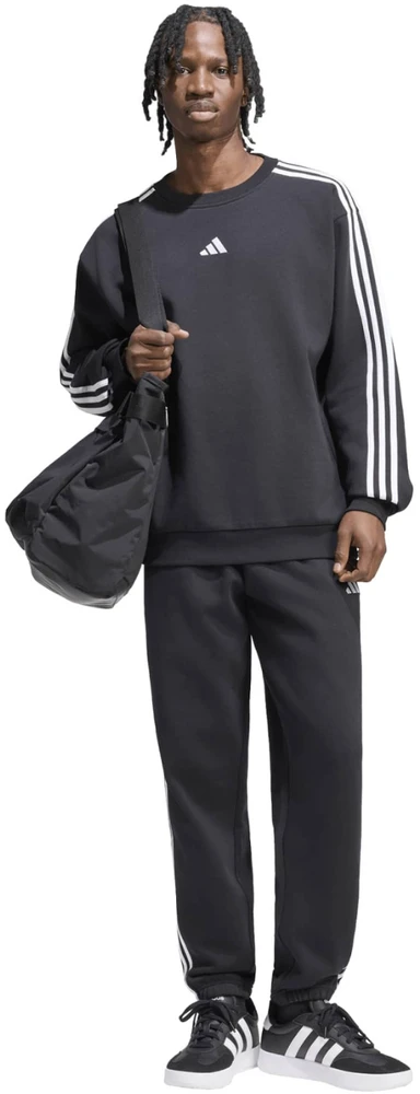 Kelnės vyrams adidas Essentials 3-Stripes Fleece Tapered Cuffed juoda KY6526 (XL)