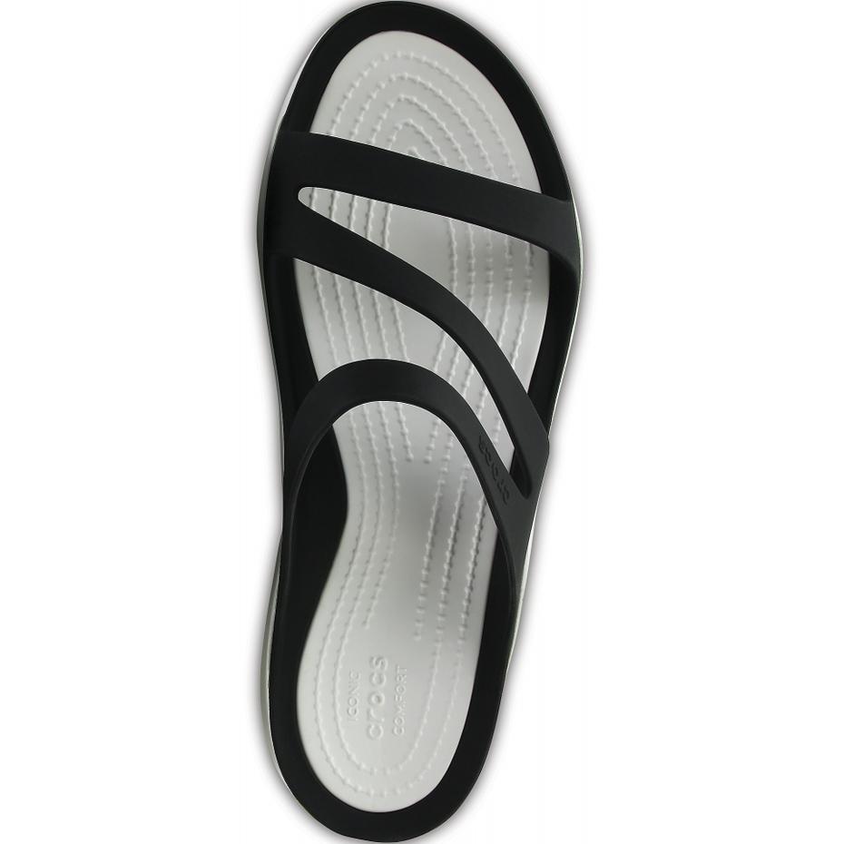 Moteriškos šlepetės Crocs Swiftwater Sandal W juodos ir baltos spalvos 203998 066 (36-37)