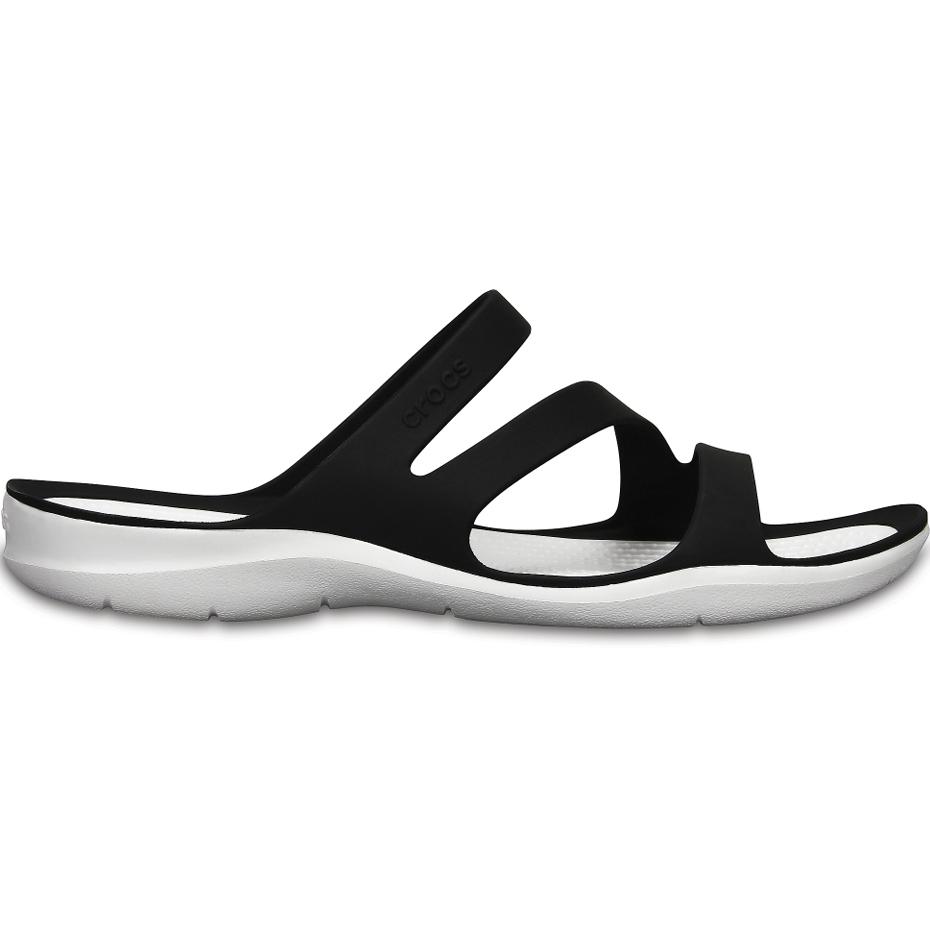 Moteriškos šlepetės Crocs Swiftwater Sandal W juodos ir baltos spalvos 203998 066 (36-37)