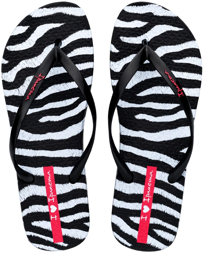 Klapki moterims Ipanema Animal Print juoda-pilka 83846-BP655 (41-42)