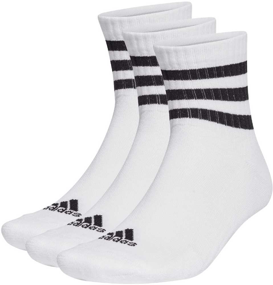 Adidas 3 dryžučių sutvirtintos sportinės vidutinio aukščio kojinės, 3 poros, HT3456