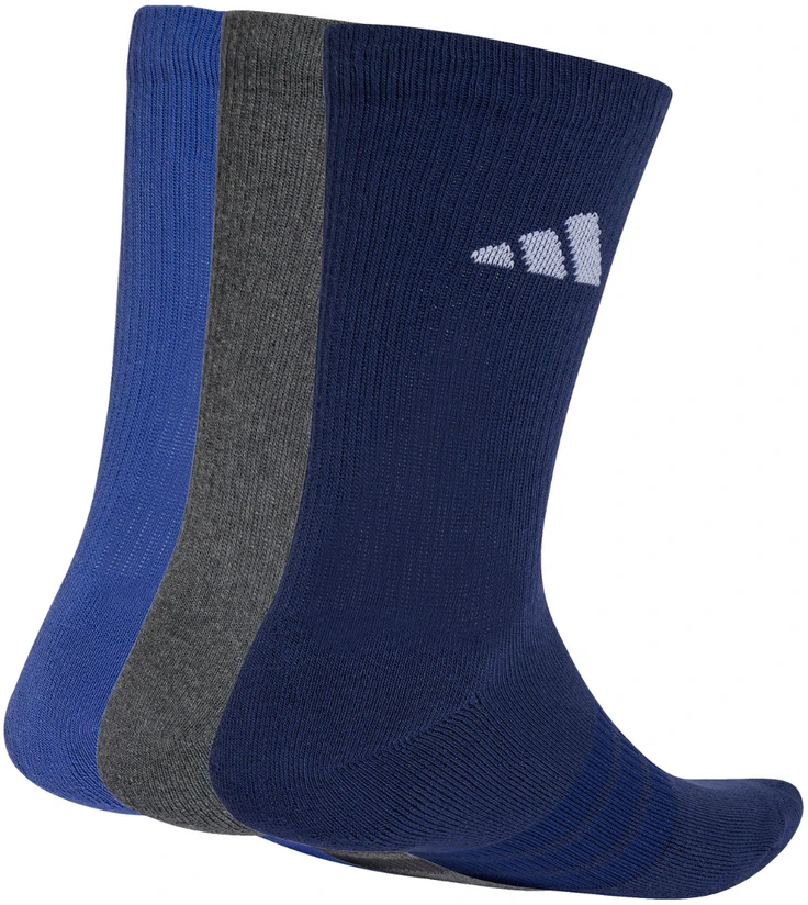 Kojinės adidas Cushioned Sportswear Crew 3P tamsiai mėlyna, pilka, mėlyna KQ6762 (S)