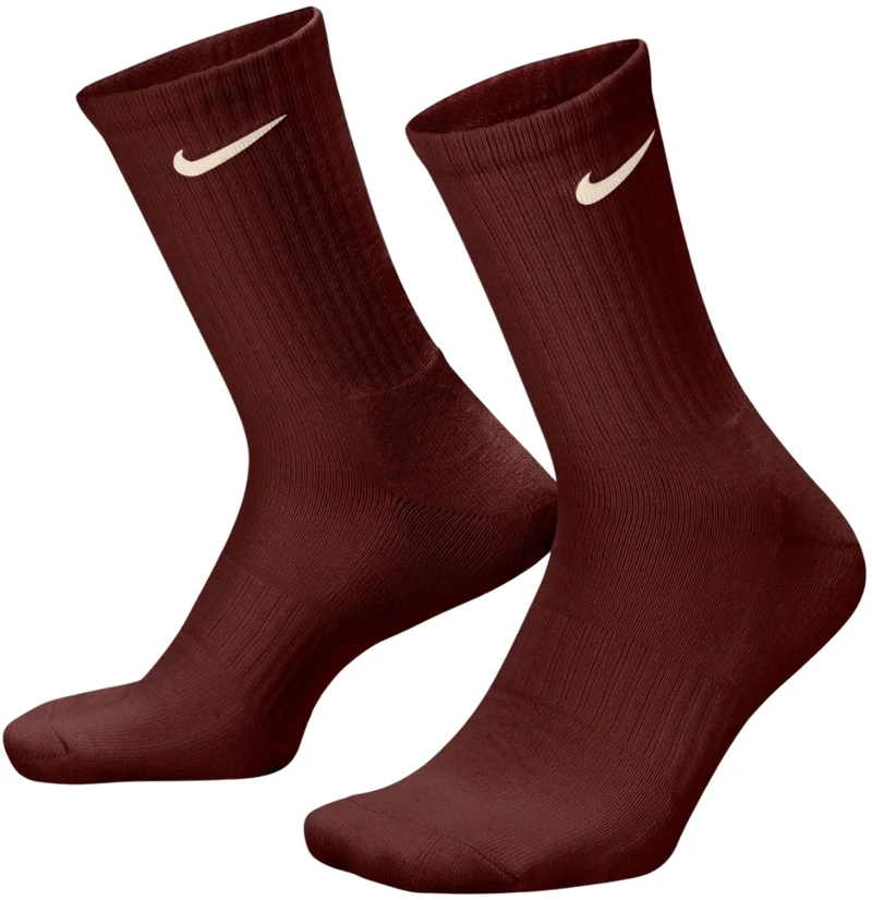 Kojinės Nike Everyday Cushioned Crew 3 pary ruda, smėlio sp., rožinė SX7664 915 (34-38)