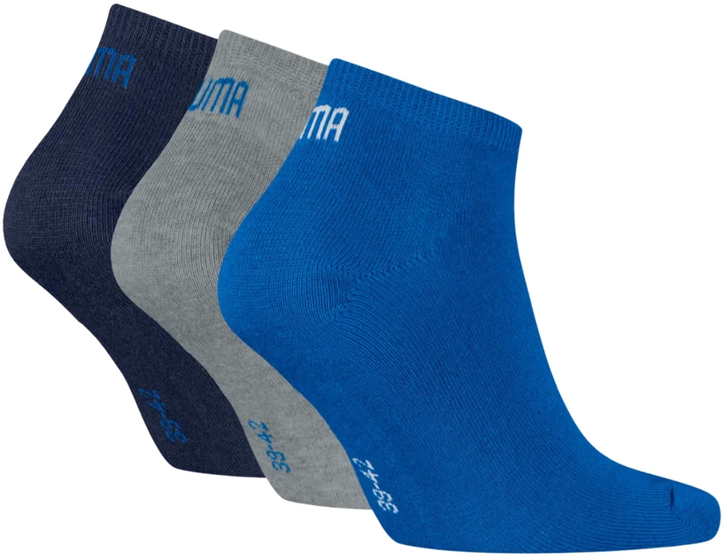 Kojinės Puma Sneaker Plain 3 pak tamsiai mėlyna, pilka, mėlyna 938624 12 (39-42)