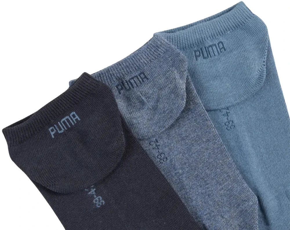 Kojinės Puma Sneaker Plain 3 pak tamsiai mėlyna, mėlyna 938624 22 (39-42)