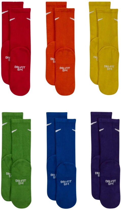 Kojinės vaikams Nike Everyday Cush Crew 6 par kolorowe SX6910 903 (34-38)
