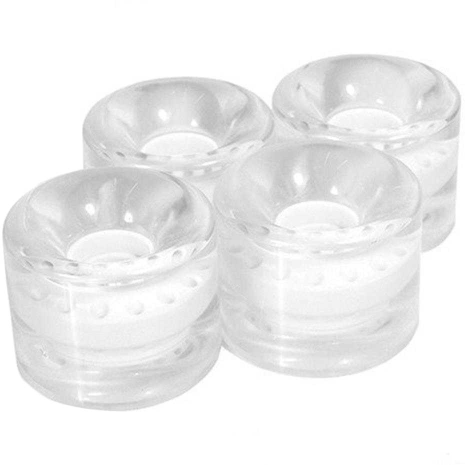 Plastikiniai SMJ ratukai riedlentėms 59x46mm /4vnt./ balti ir skaidrūs
