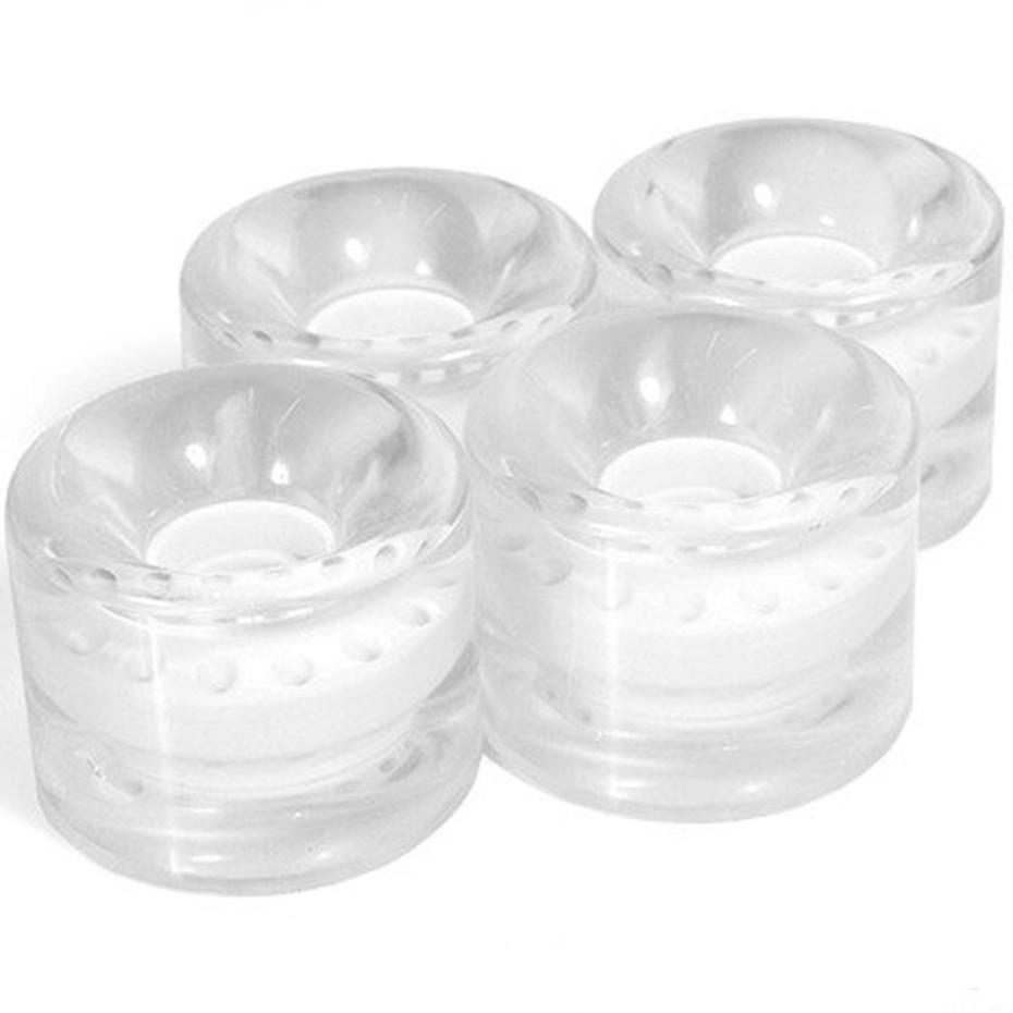 Plastikiniai SMJ ratukai riedlentėms 59x46mm /4vnt./ balti ir skaidrūs