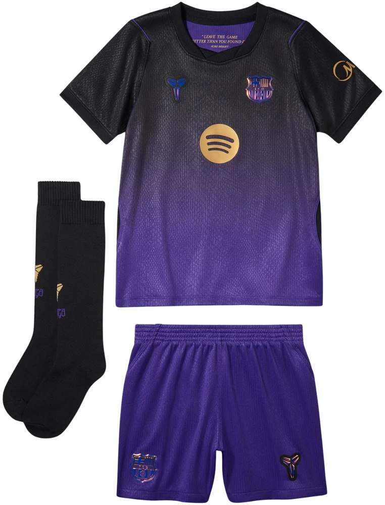 Komplet piłkarski vaikams Nike FC Barcelona Stadium Away 2026/27 violetinė-juoda II1649 505 (L)