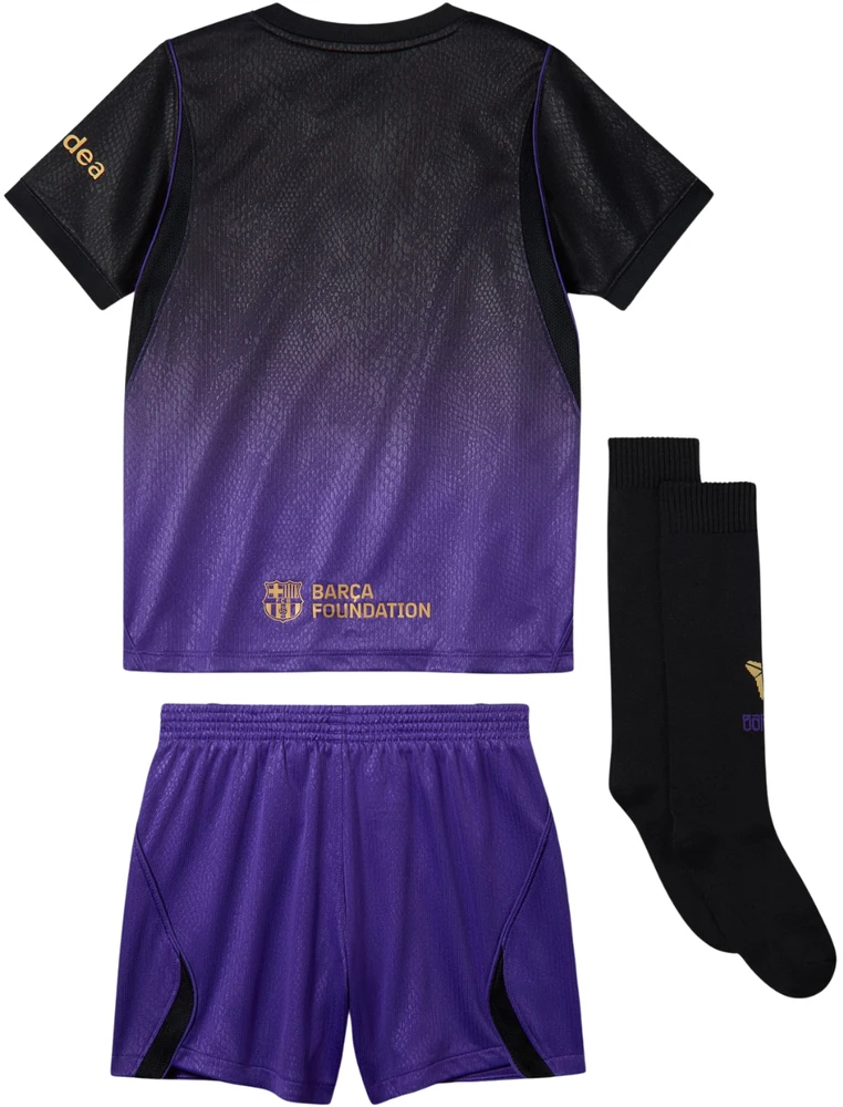 Komplet piłkarski vaikams Nike FC Barcelona Stadium Away 2026/27 violetinė-juoda II1649 505 (L)