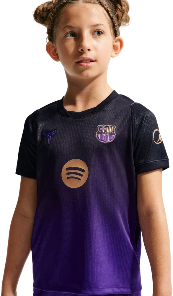 Komplet piłkarski vaikams Nike FC Barcelona Stadium Away 2026/27 violetinė-juoda II1649 505 (L)