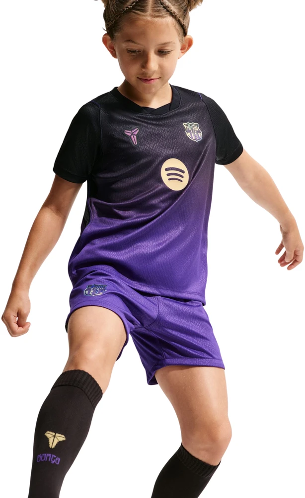 Komplet piłkarski vaikams Nike FC Barcelona Stadium Away 2026/27 violetinė-juoda II1649 505 (L)