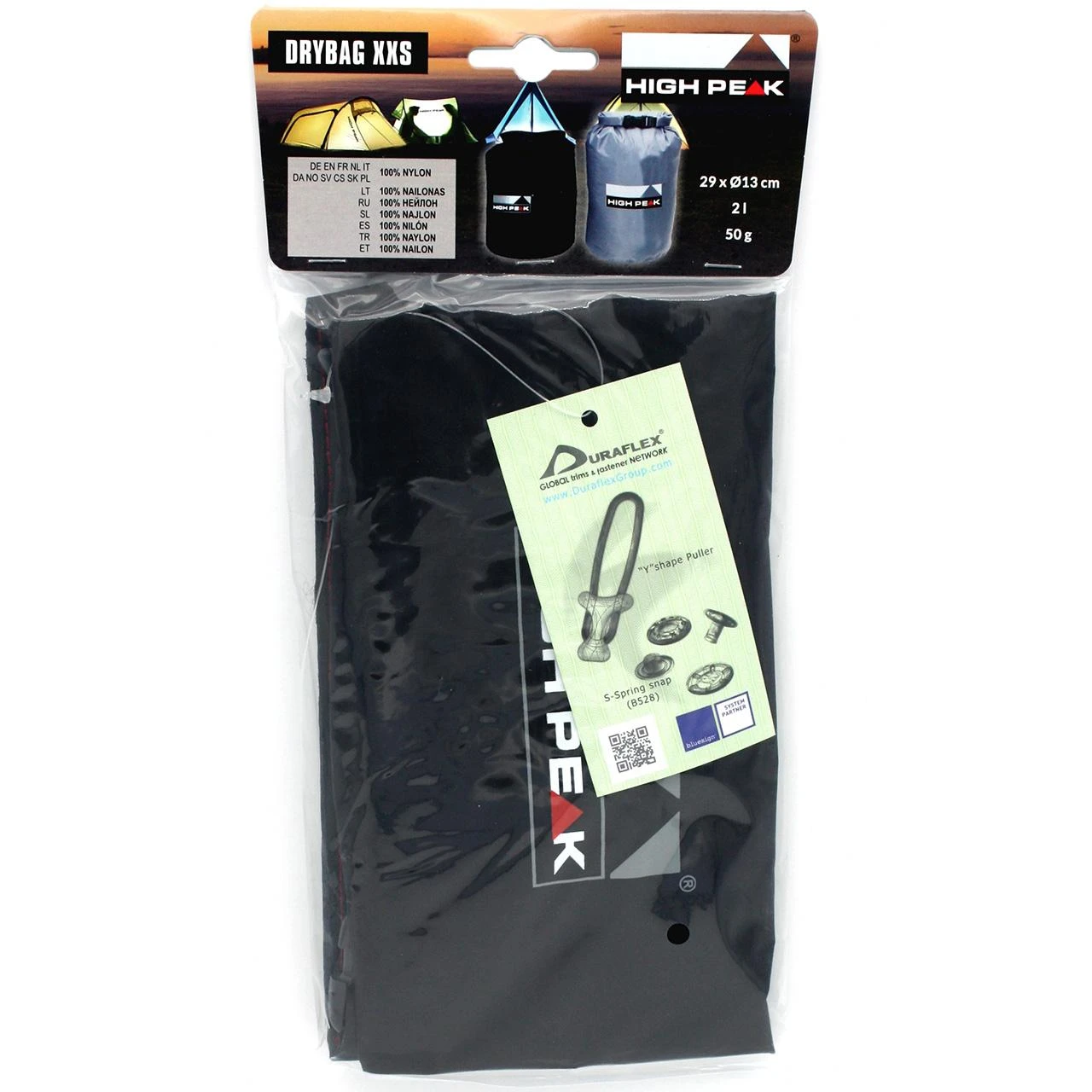 Maišelis żeglarski High Peak Drybag 1L XXS juoda 32057