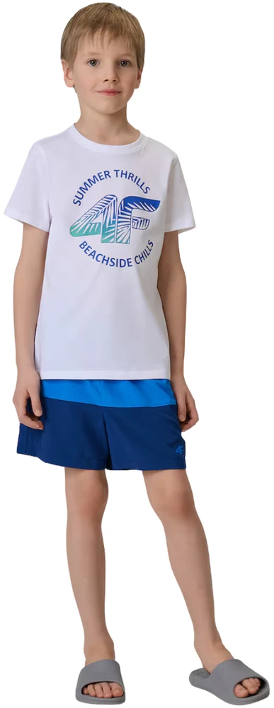 Marškinėliai dla chłopca 4F M3284 balta 4FJWSS26TTSHM3284 10S (158cm)