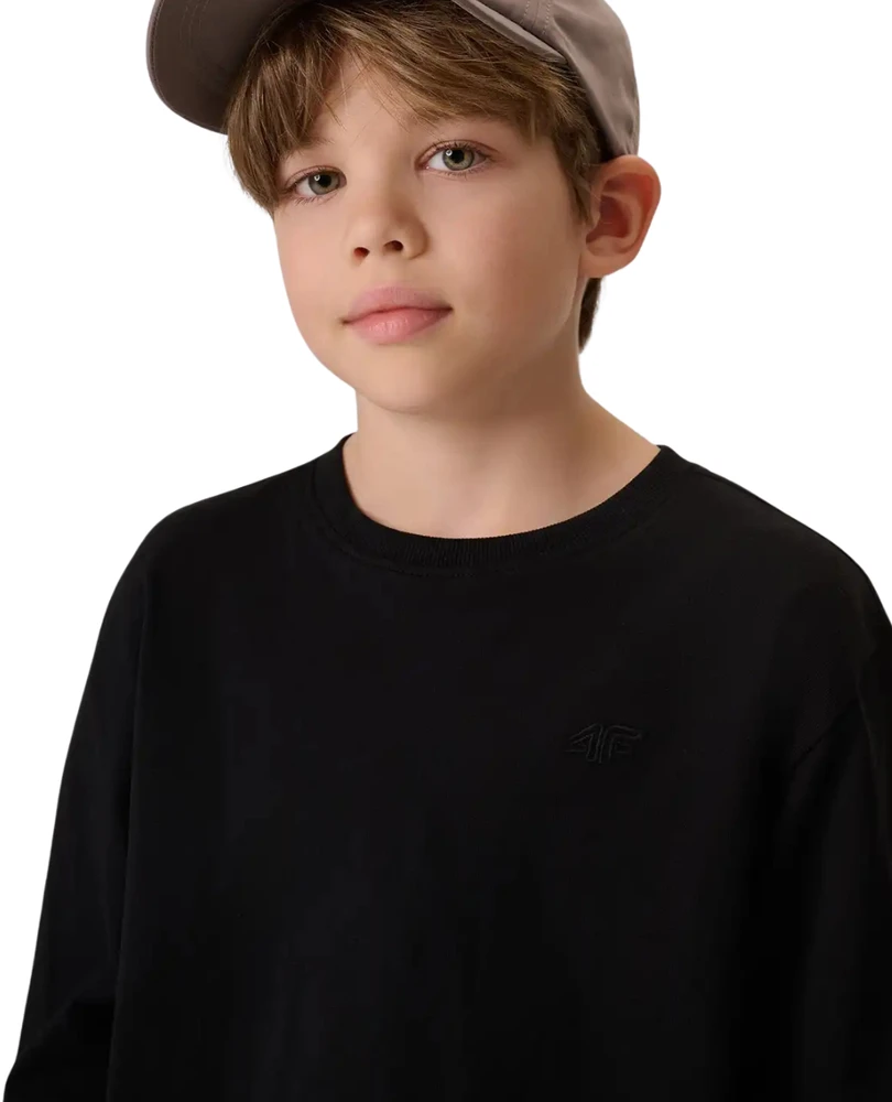 Marškinėliai dla chłopca longsleeve 4F M459 tamsiai juoda 4FJWMM00TLONM459 20S (158cm)
